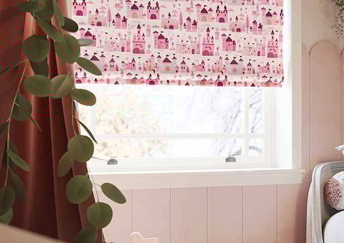 Magic Castle, Princess Pink - Motorised Roman Blind - Image 5